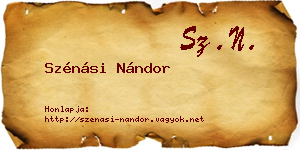 Szénási Nándor névjegykártya