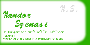 nandor szenasi business card